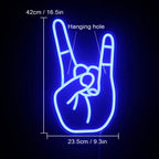 Rock Hand Gesture 5V USB LED Neon Sign - Budget Friendly