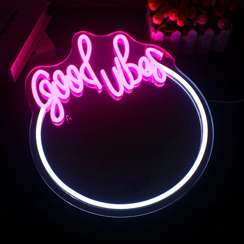 Good Vibes Mirror – LED-neonbord (5 V USB)