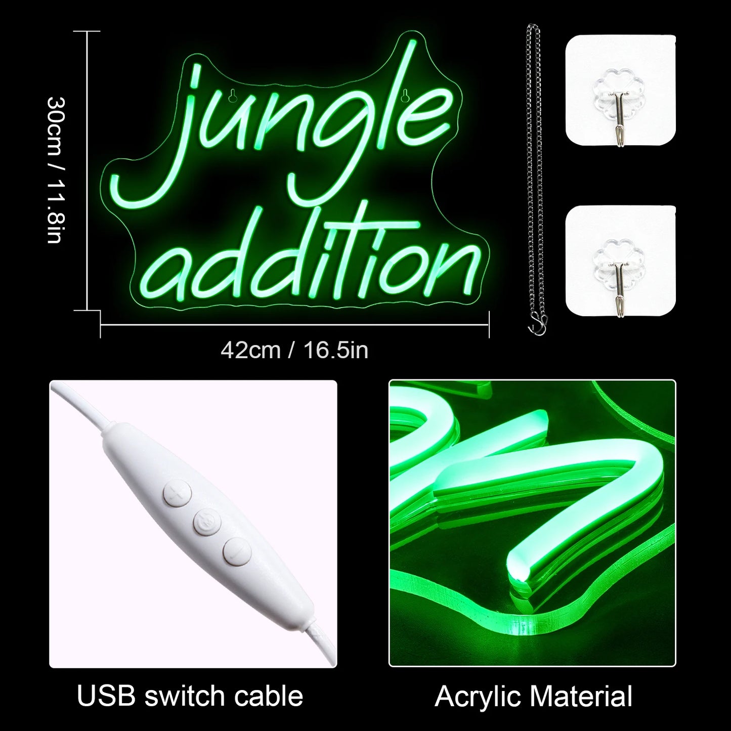 Jungle Addition 5V USB LED Neon Sign - Budget Friendly