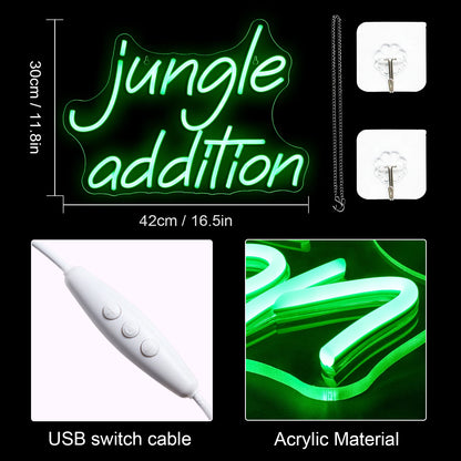 Jungle Addition 5V USB LED Neon Sign - Budget Friendly