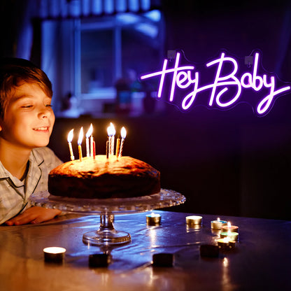Hey Baby 5V USB LED Neon Sign - Budget Friendly
