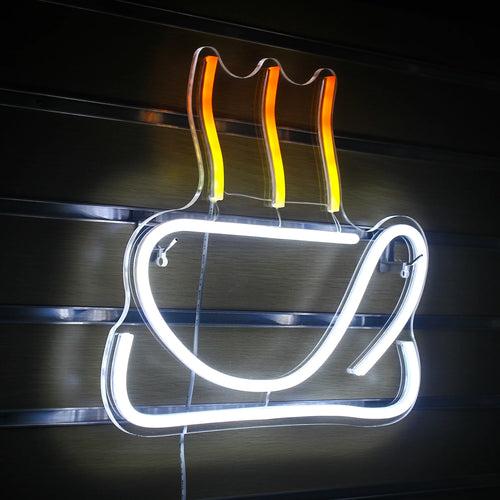 Kleurrijk koffiemotief – LED-neonreclame (5 V USB)