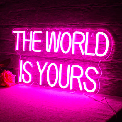The World Is Yours 5V Mini USB LED Neon Sign - Budget Friendly
