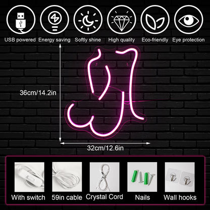Sexy Lady 5V USB LED Neon Sign - Budgetvriendelijk