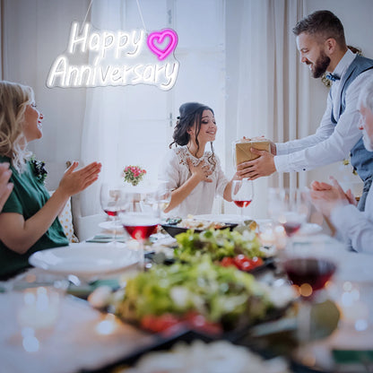 Happy Anniversary 5V USB LED Neon Sign - Budget Friendly