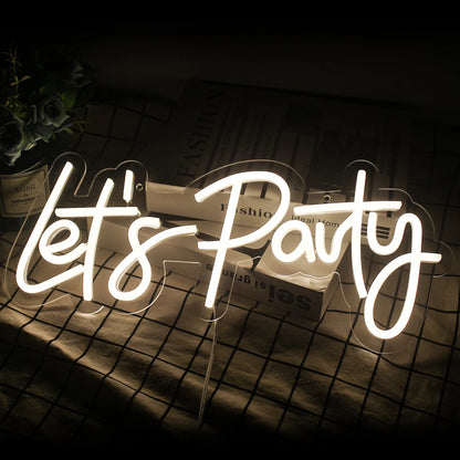 Let's Party 5V USB LED Neon Sign - Budget Friendly