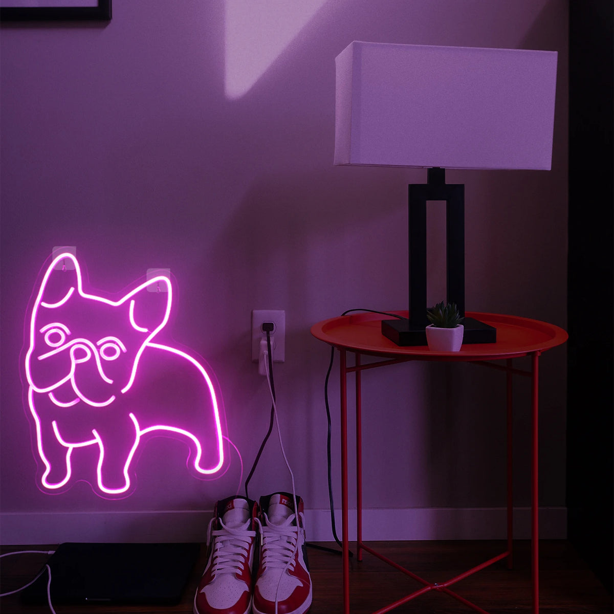 Roze hond – LED-neonbord (5 V USB)