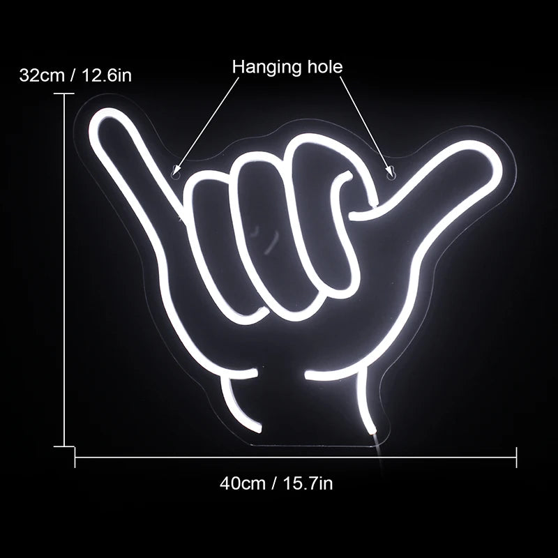 Gesture Encourage Praise 5V USB LED Neon Sign - Budget Friendly