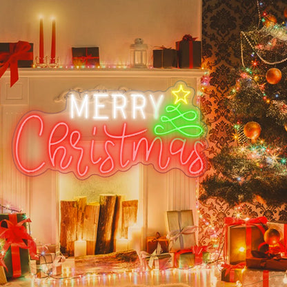 Merry Christmas 5V USB LED Neon Sign - Budget Friendly