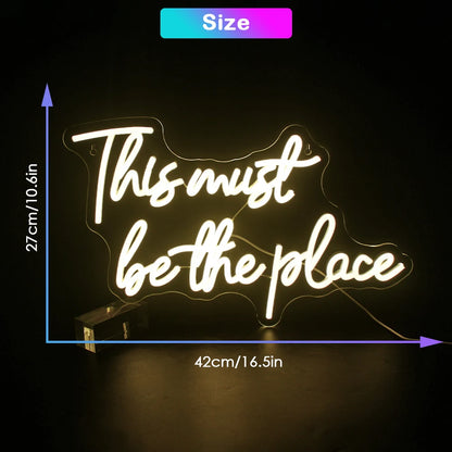 This must be the place 5V USB LED Neon Sign - Budget Friendly