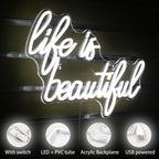 Life is beautiful – LED-neonbord (5 V USB)