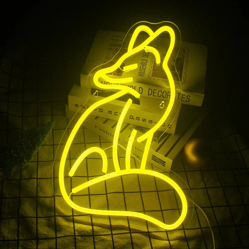 Fox 5V USB LED Neon Sign - Budget Friendly