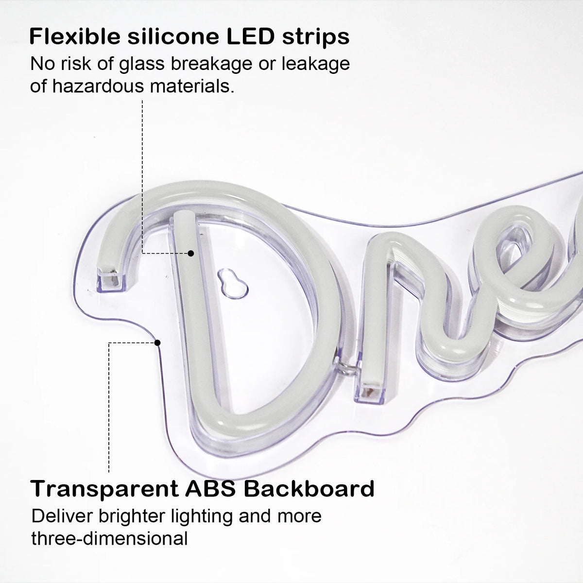 Dream Big 5V USB LED Neon Sign - Budget Friendly