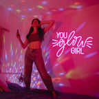 YOU glow GIRL – Lichtstralen – LED-neonbord (5 V USB)