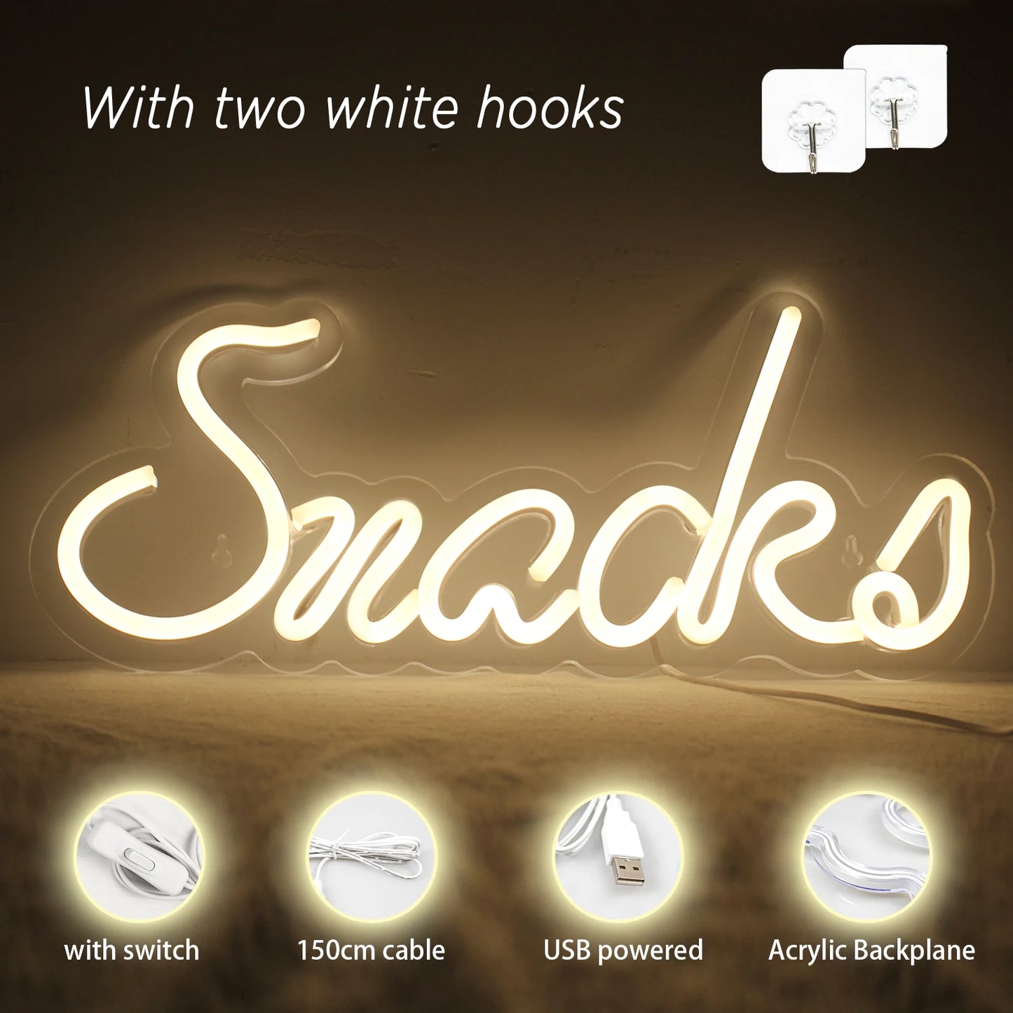 Snacks 5V USB LED Neon Sign - Budgetvriendelijk