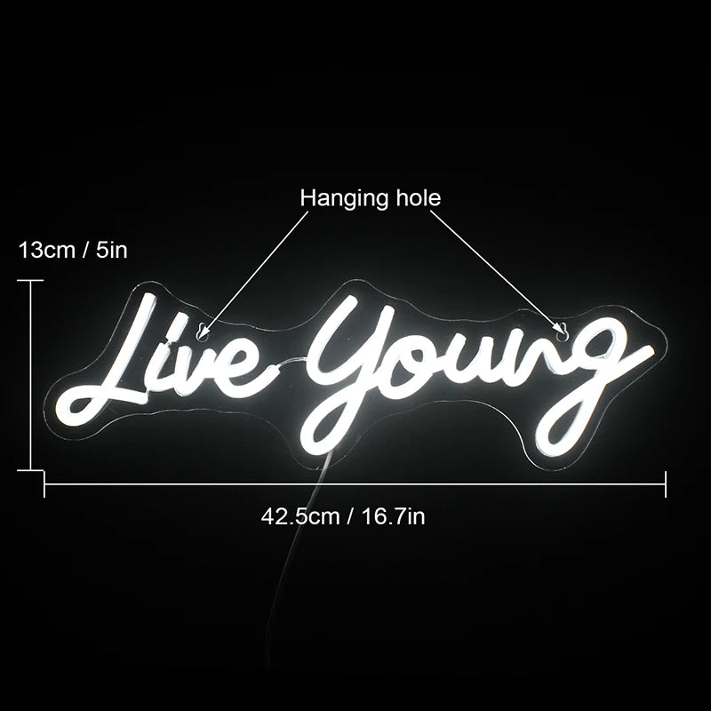 Live Young 5V USB LED Neon Sign - Budget Friendly