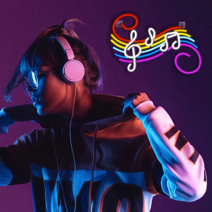 Colorful Musical Notes 5V USB LED Neon Sign - Budget Friendly