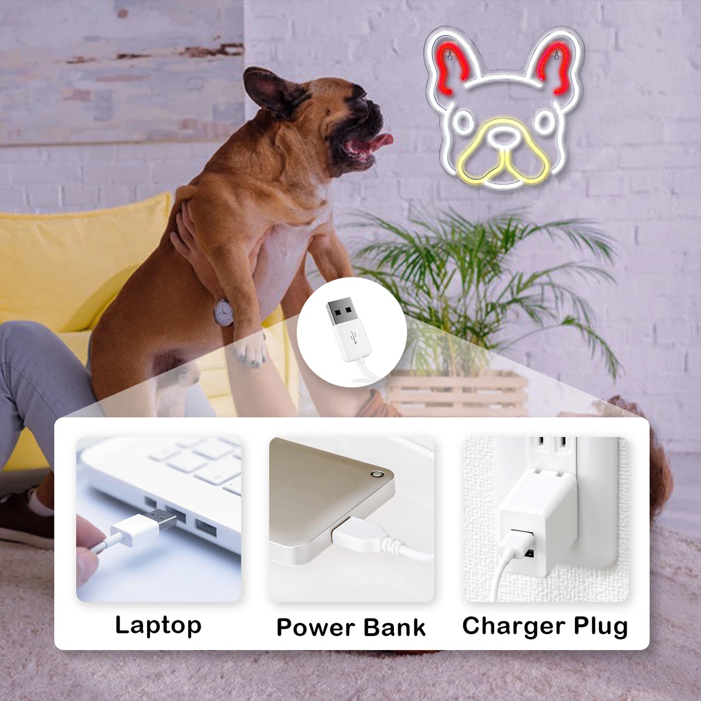 Cute Dog 5V USB LED Neon Sign - Budget Friendly