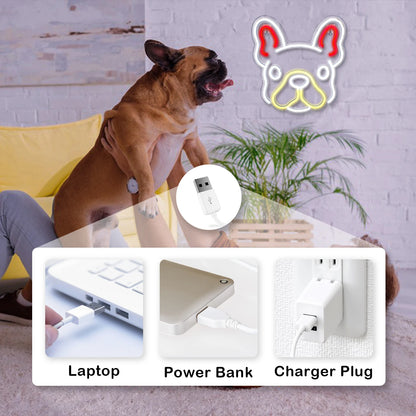 Cute Dog 5V USB LED Neon Sign - Budget Friendly