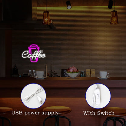 Coffee 5V USB LED Neon Sign - Budget Friendly