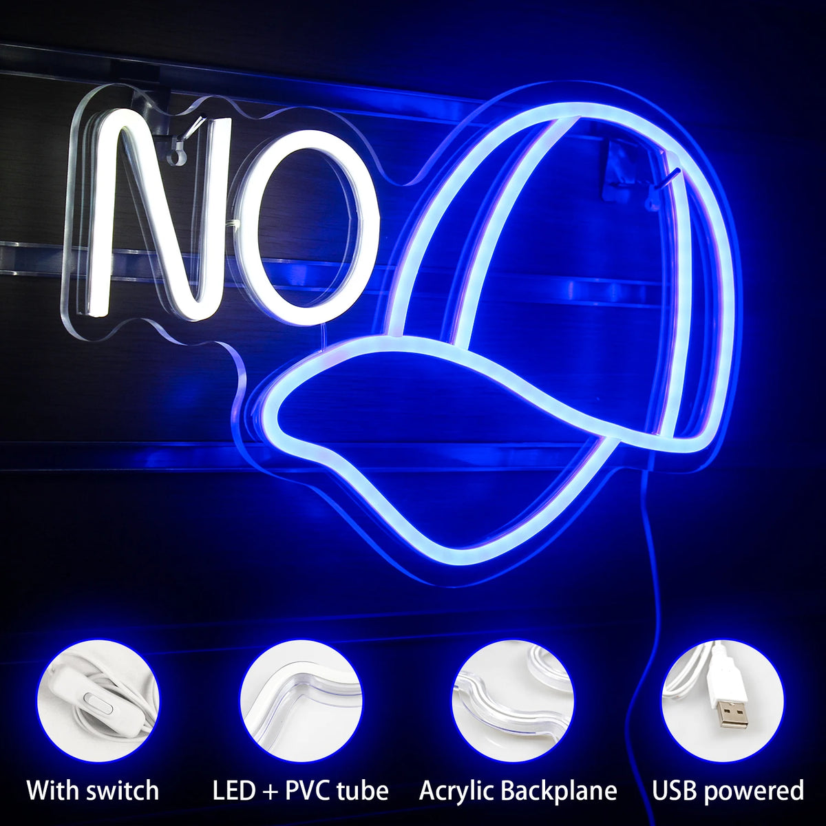 No Cap 5V USB LED Neon Sign - Budget Friendly