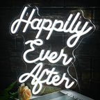Happily Ever After – Vetgedrukte schrijfletters – LED-neonbord (5 V USB)