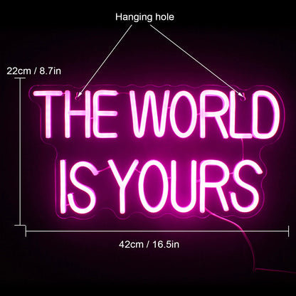 The World Is Yours 5V Mini USB LED Neon Sign - Budget Friendly