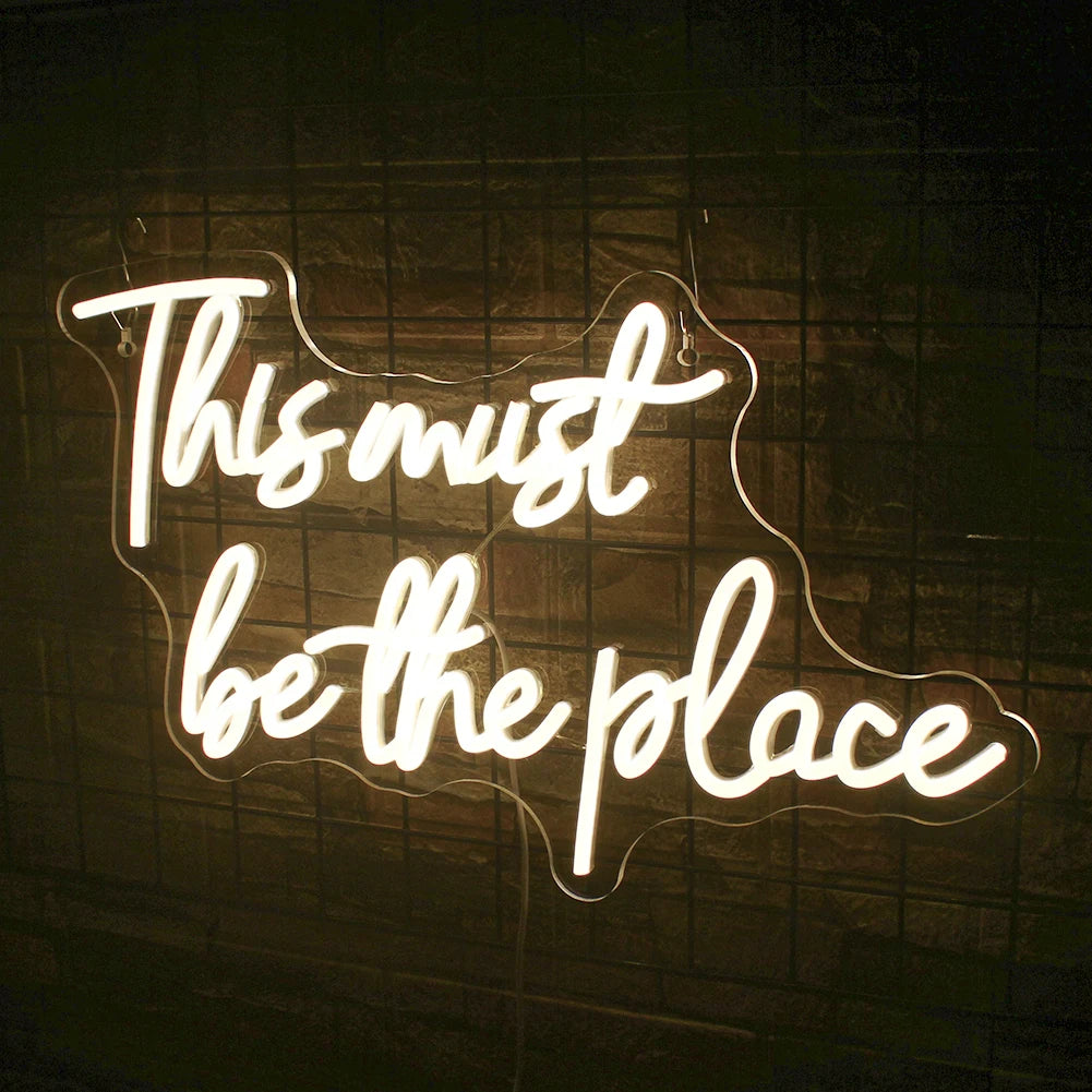 This must be the place 5V USB LED Neon Sign - Budget Friendly