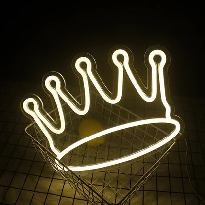 Crown Shaped 5V USB LED Neon Sign - Budget Friendly