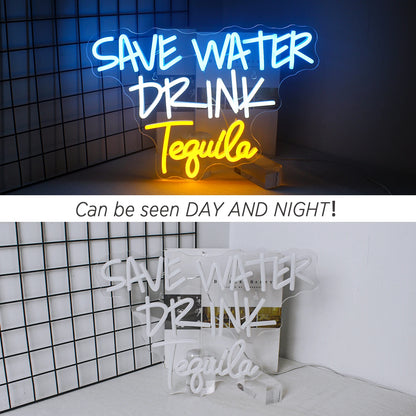 Save Water Drink Tequila 5V USB LED Neon Sign - Budget Friendly