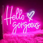 Hello Gorgeous 5V USB LED Neon Sign - Budget Friendly