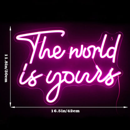 The World Is Yours 5V USB LED Neon Sign - Budget Friendly