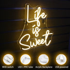 Life is Sweet 5V USB LED Neon Sign - Budget Friendly