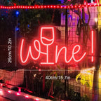 Wine – Wijnglas in plaats van de i – LED-neonreclame (5 V USB)