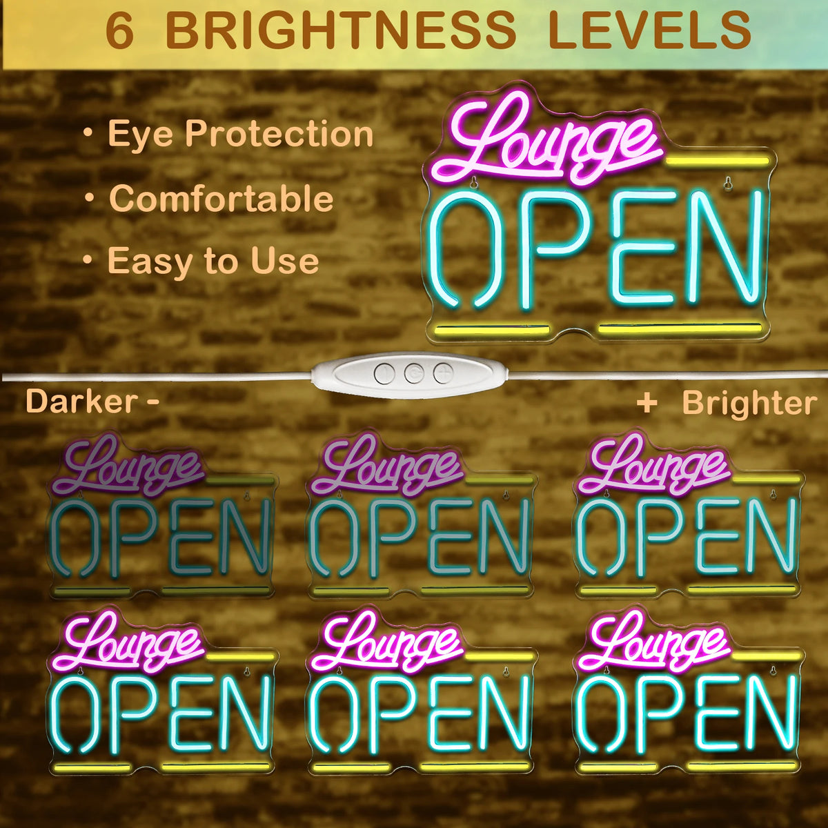 Lounge Open – LED-neonreclame (5 V USB)