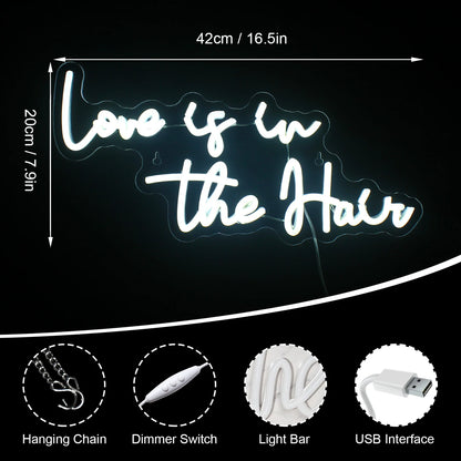 Love is in the Hair 5V USB LED Neon Sign - Budget Friendly