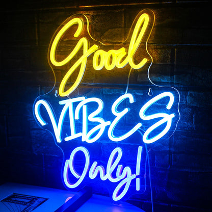 Good Vibes Only 5V USB LED Neon Sign - Budget Friendly