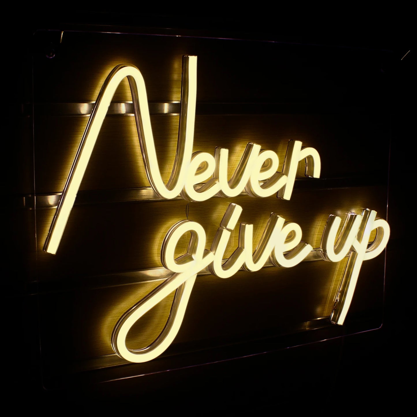 Never Give Up 5V USB LED Neon Sign - Budget Friendly