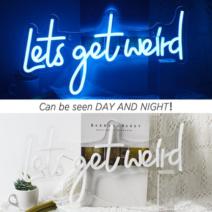 Lets Get Weird 5V USB LED Neon Sign - Budget Friendly
