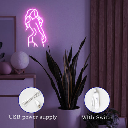 Sexy Lady Body 5V USB LED Neon Sign - Budget Friendly