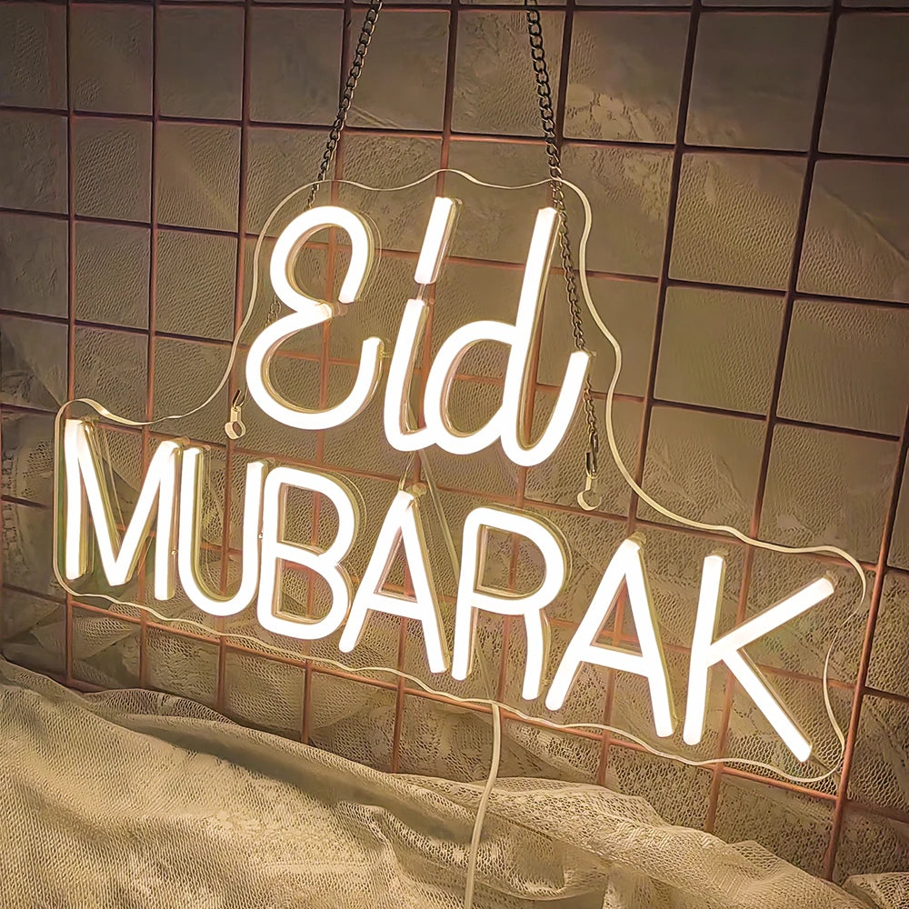 Eid Mubarak 5V USB LED Neon Sign - Budget Friendly