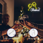 Cheers! – Klinkende wijnglazen – LED-neonbord (5 V USB)