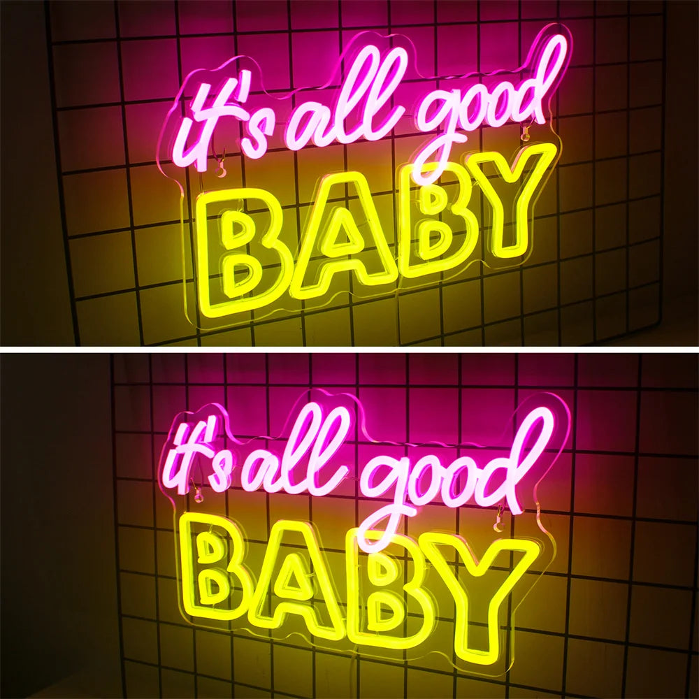 It's All Good Baby 5V USB LED Neon Sign - Budget Friendly
