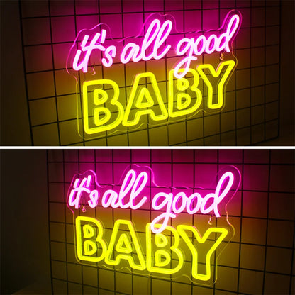 It's All Good Baby 5V USB LED Neon Sign - Budget Friendly