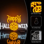Happy Halloween – Pompoen in plaats van de O – LED-neonbord (5 V USB)