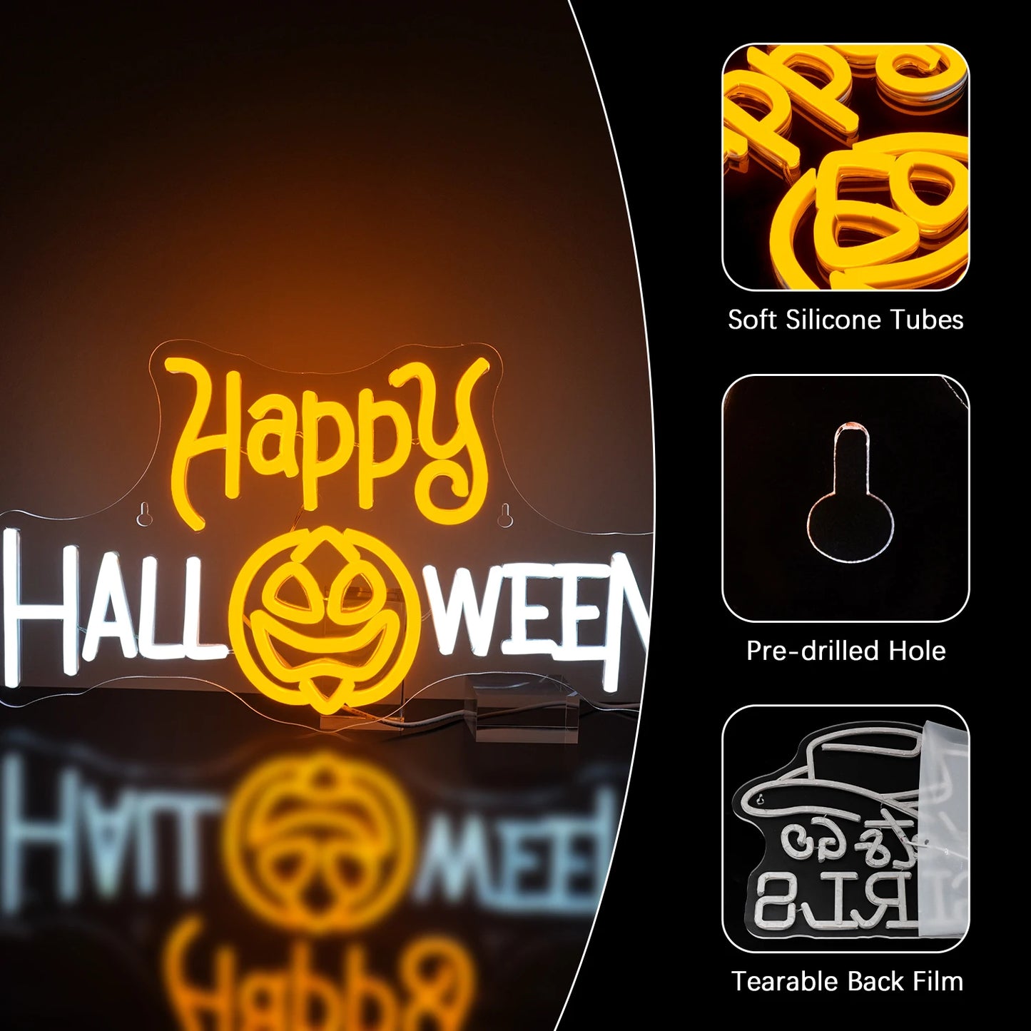 Happy Halloween 5V USB LED Neon Sign - Budget Friendly