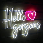 Hello Gorgeous – Hart – LED-neonreclame (5 V USB)