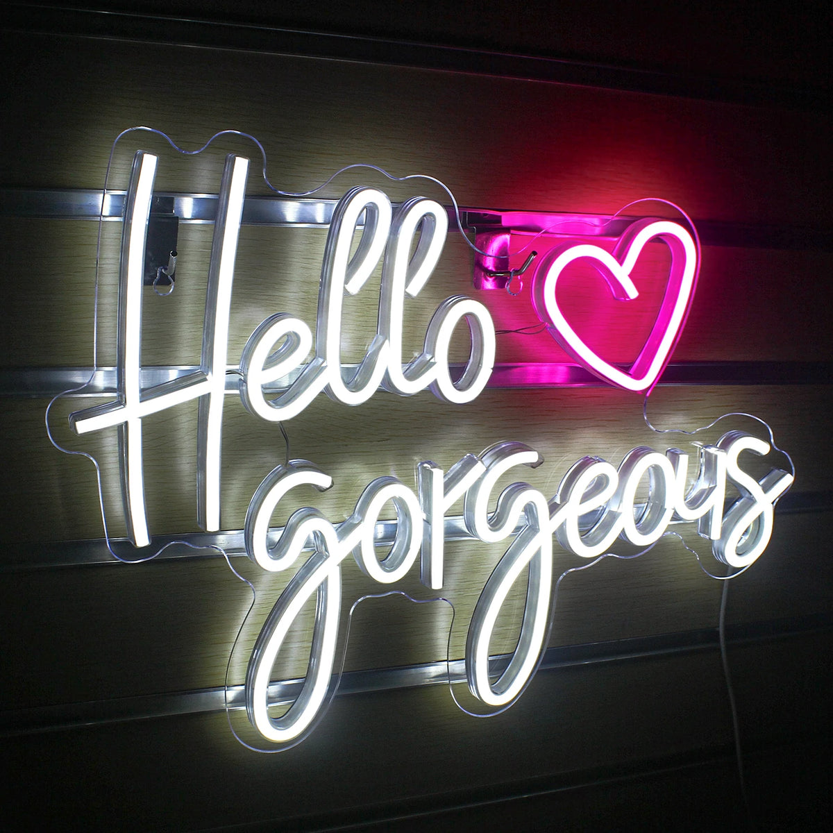 Hello Gorgeous – Hart – LED-neonreclame (5 V USB)