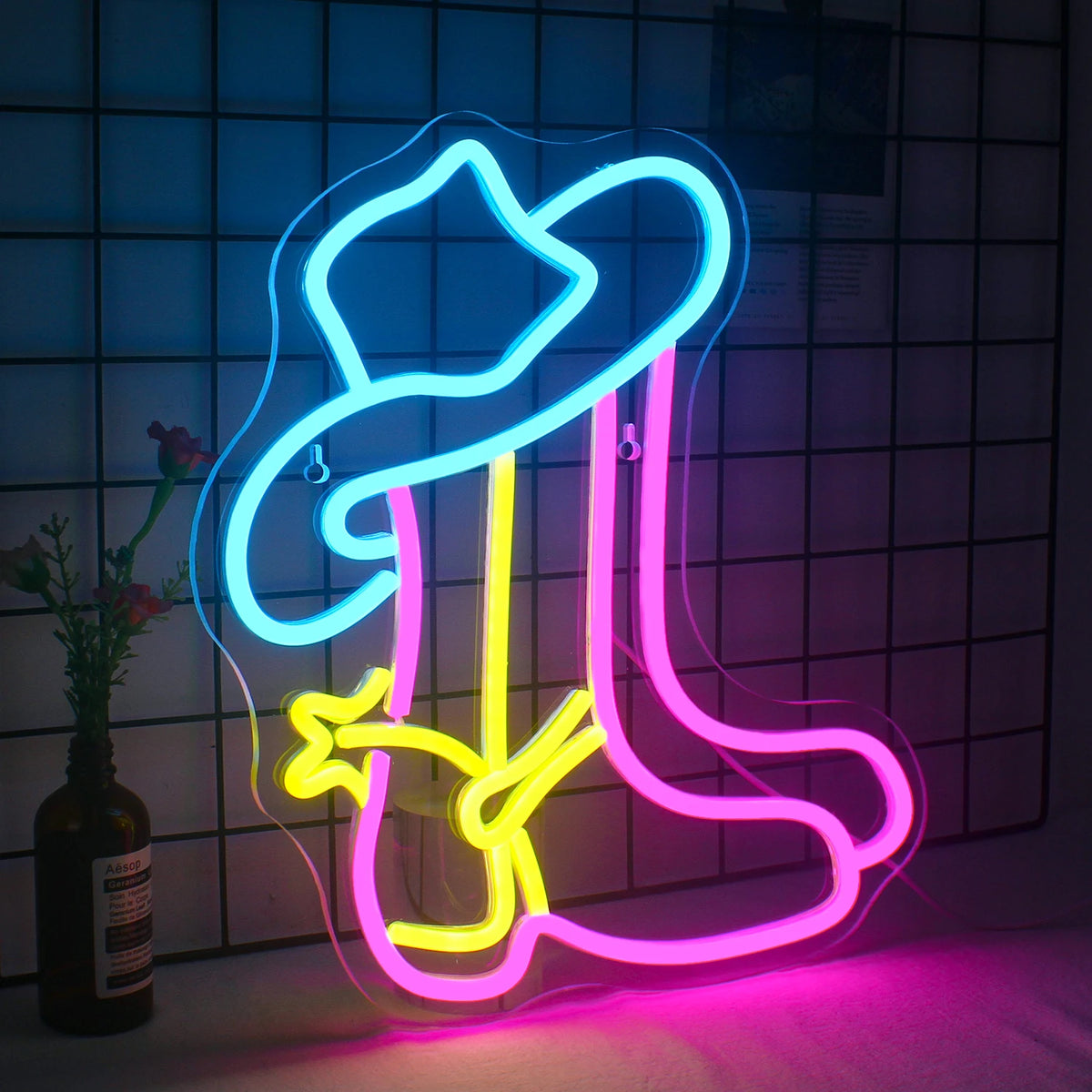 Cowboylaars – LED-neonbord (5 V USB)