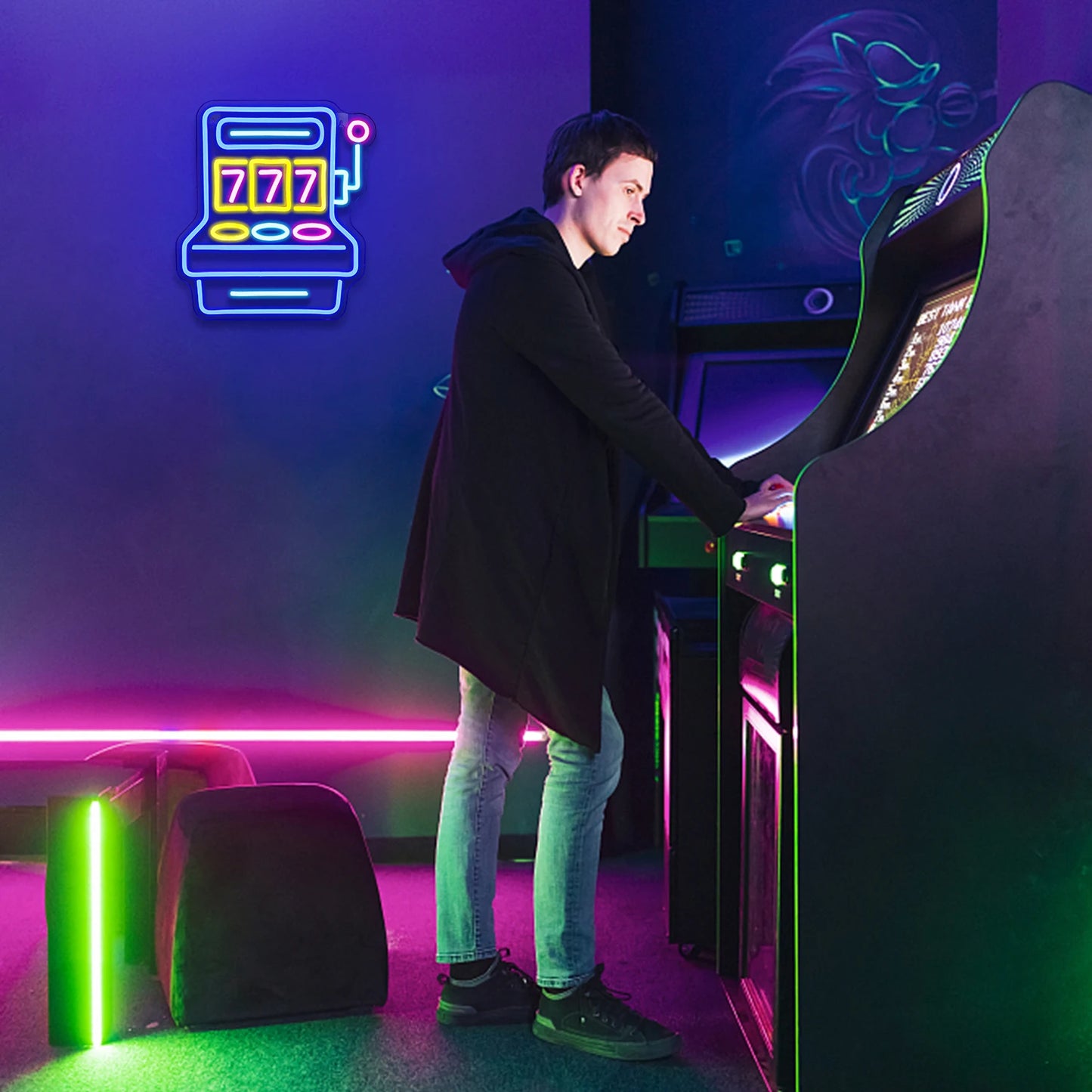 777 Game Room 5V USB LED Neon Sign - Budget Friendly